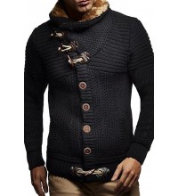 Men's Stand Collar Winter Warm Casual Wool Collar Sweater