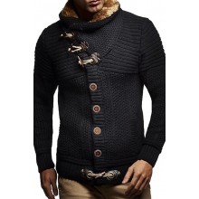 Men's Stand Collar Winter Warm Casual Wool Collar Sweater