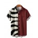 Men's Patchwork Zebra Print Shirt 43731428X